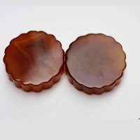 玛瑙摆件玉髓玉月饼饰品圆形玉石把件 带证书送女朋友七夕情人节礼物