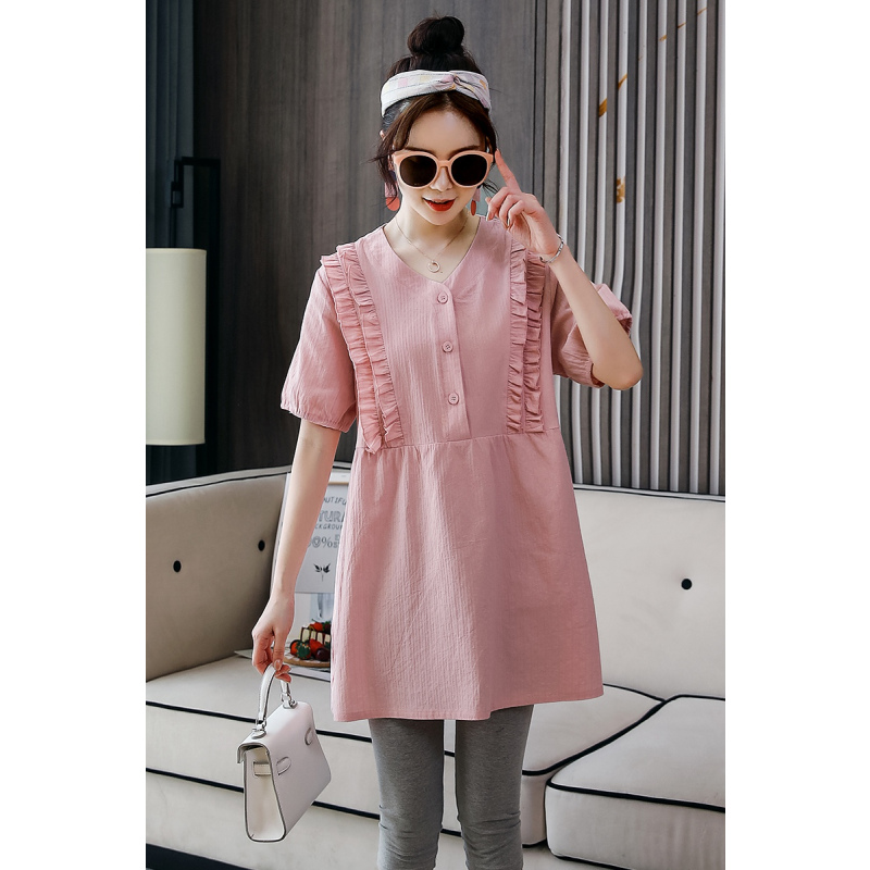 恋名媛孕妇装夏装2021潮上衣短袖夏天衣服宽松t恤夏季时尚款套装两件