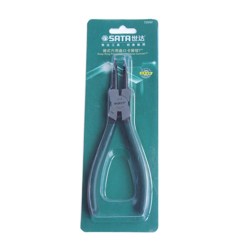 世达(SATA) 72042 德式穴用曲口卡簧钳 7寸