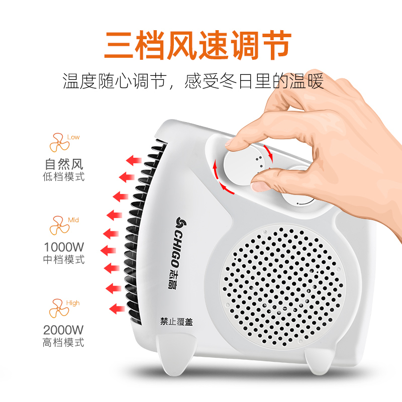 志高取暖器ZNB-180(P1) 立卧两用迷用电暖风机家用电暖气小太阳电暖器办公室节能省电加长两米延长线高清大图