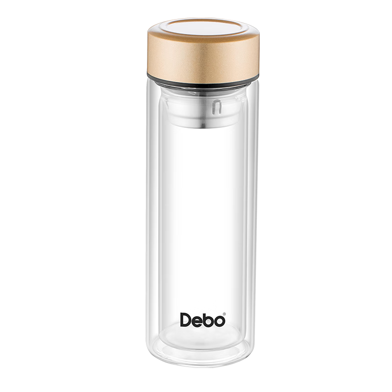 Debo德铂 穆里纳双层玻璃杯泡茶车载水杯隔热茶杯透明/个 DEP-781