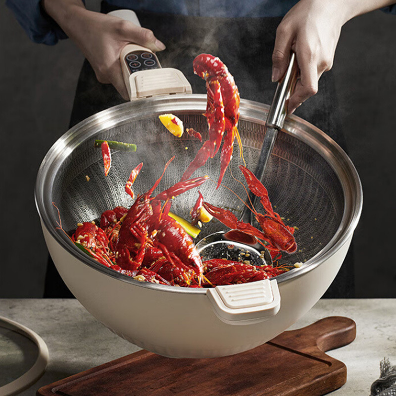 摩动电炒锅5L密封微压省时入味立体晶纹物理防粘MD-WYCG02L-G(5L)高清大图