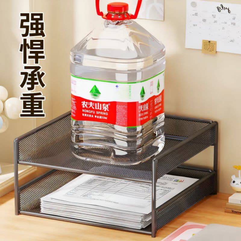 得力文件架多层办公室资料架分层a4文件收纳架桌面档案置物架办公桌收纳盒书桌多层整理架白色-密网五层[26*33*46]图片