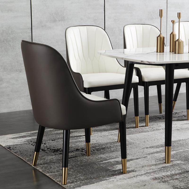 汐岩北欧轻奢餐椅简约现代椅子家用餐厅实木椅子靠背椅凳子洽谈椅 轻奢餐椅可订制颜色