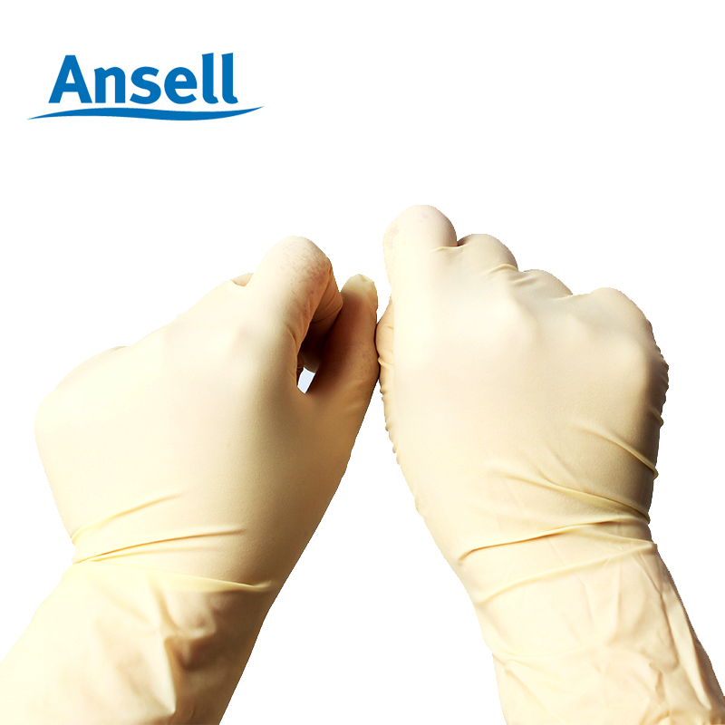 Ansell 安思尔456X 一次性手套 天然橡胶手套 食品处理 加工 医实验室手套 劳动防护用品 尺寸L 10盒/箱
