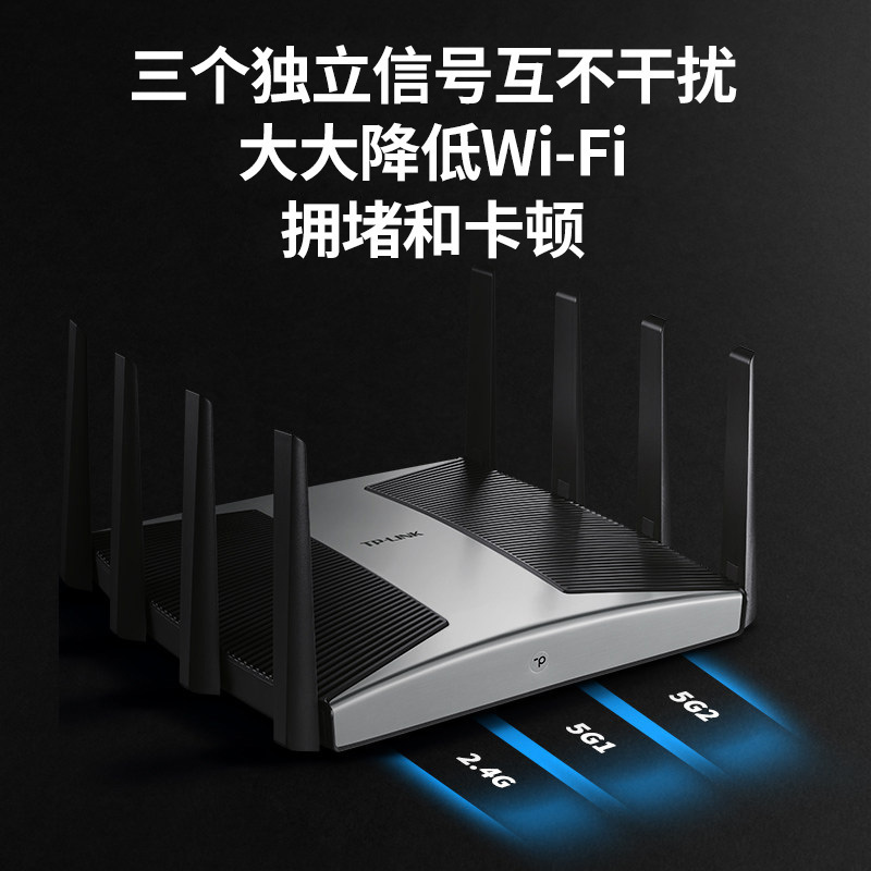 TP-LINK TL-XTR7880 易展Turbo版 2.5G光口三频8流wifi6家用无线路由器AX7800千兆双频5G高速穿墙全千兆端口网口mesh组网分布式全屋wifi覆盖