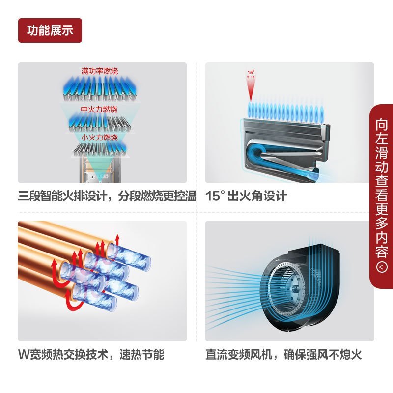 [年度新品]方太(FOTILE)大宽屏侧吸式触控式抽油烟机燃气灶具热水器烟灶热套餐JCD1+TH33B+D16E1E1