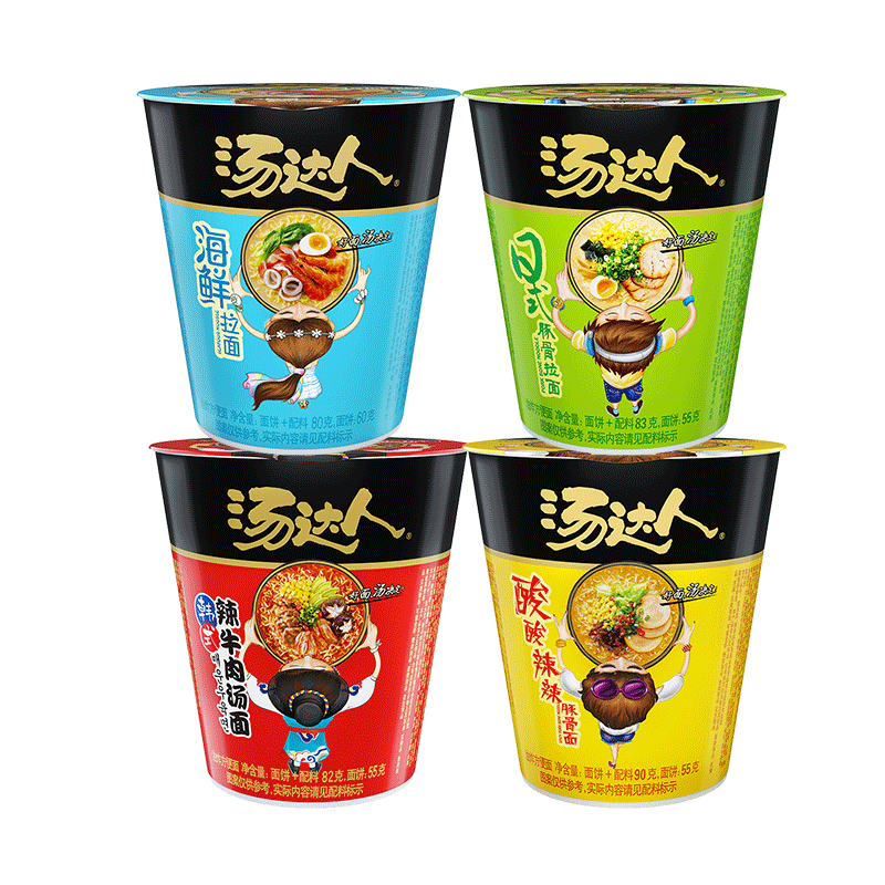 汤达人方便面拉面83g*12杯 整箱装 (日式/韩式/酸辣/海鲜 味道随机发货)