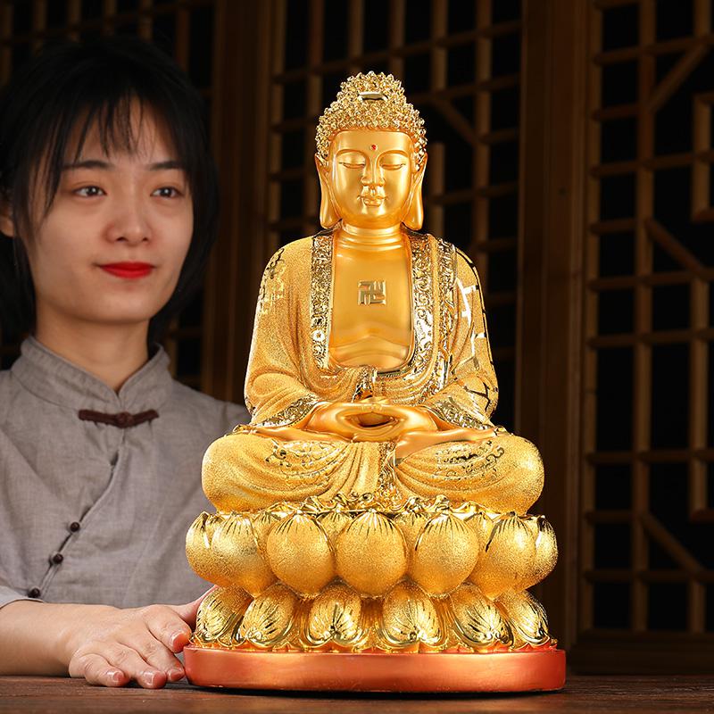美帮汇摆件大日如来释迦牟尼佛供奉西方三圣佛摆件如来佛阿弥陀佛高清大图
