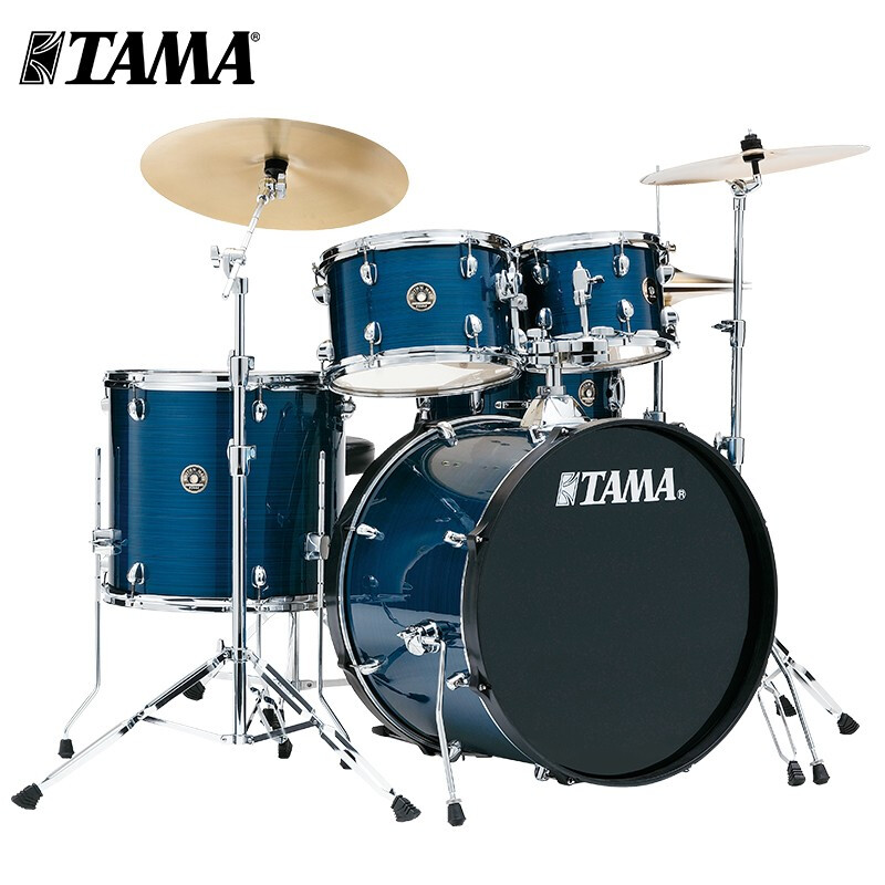 TAMA 架子鼓炫彩之星RM52KH6 节奏伴侣 儿童初学者通用原声鼓爵士鼓架子鼓 五鼓三镲 拉丝蓝