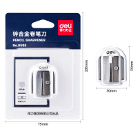 得力（deli）金属卷笔刀削笔器锌合金转笔刀0595卷笔刀（银色）6个装