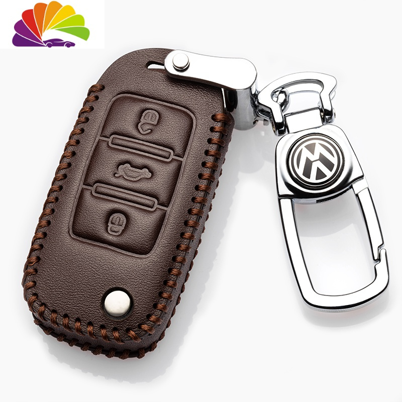大众速腾钥匙套一键启动专用新速腾汽车钥匙包扣e款咖啡色汽车钥匙扣