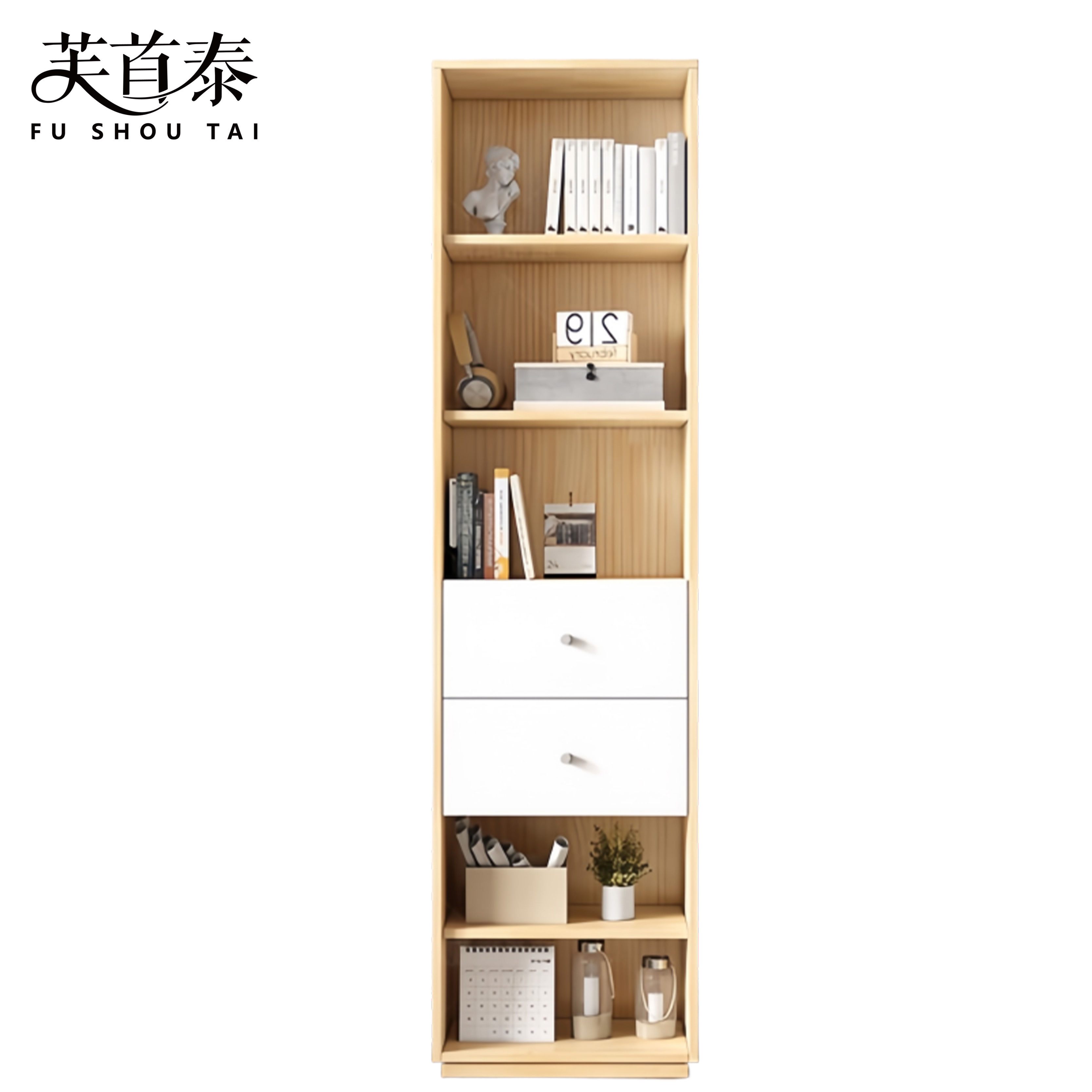 芙首泰书柜双抽400*300*1800mm台高清大图
