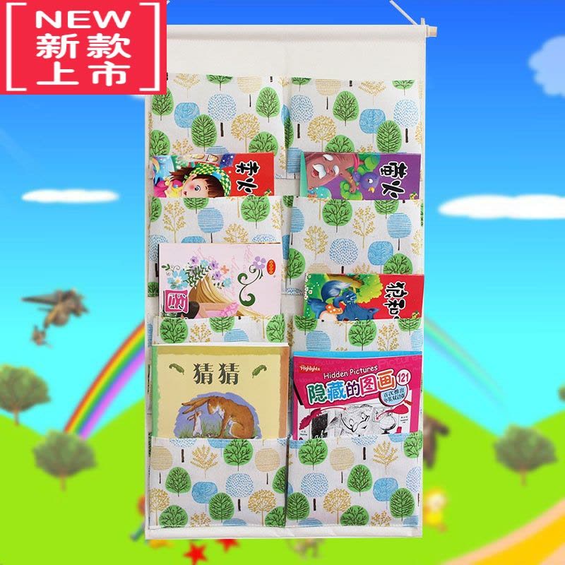 可莉允幼儿园图书挂袋可爱卡通墙挂式图书布袋教室收纳袋A4绘本大号挂兜图片