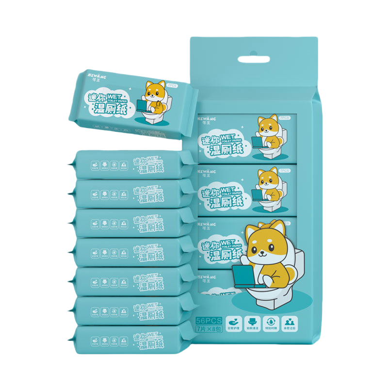 米奇喵小狗湿厕纸木浆可溶解便携小包装抽取手口清洁湿纸巾