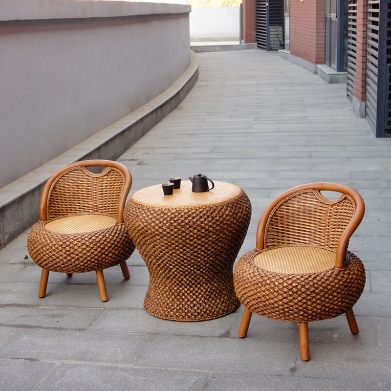 新款藤编小椅子家用单人藤椅矮凳圆凳闪电客换鞋凳榻榻米阳台靠背椅