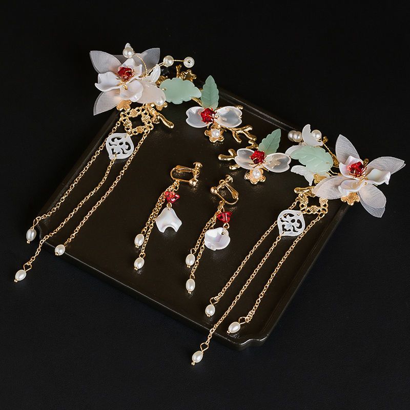 铭侣发饰汉服头饰发冠配饰古风儿童小女孩古装发饰发钗步摇簪子后压