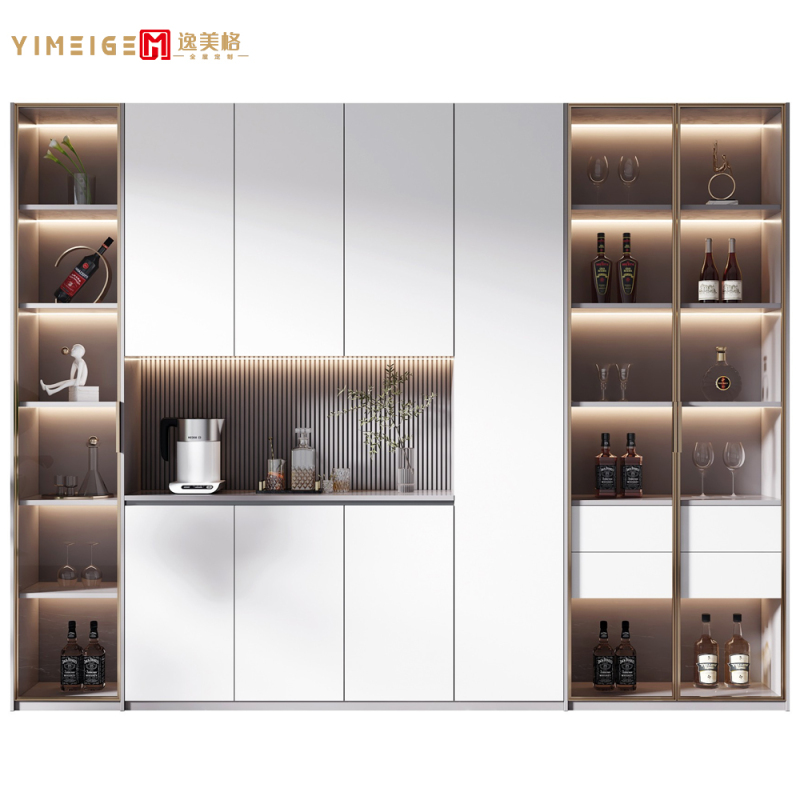 逸美格餐边柜酒柜入户柜隐藏式客厅餐厅柜一体设计现代轻奢风定制
