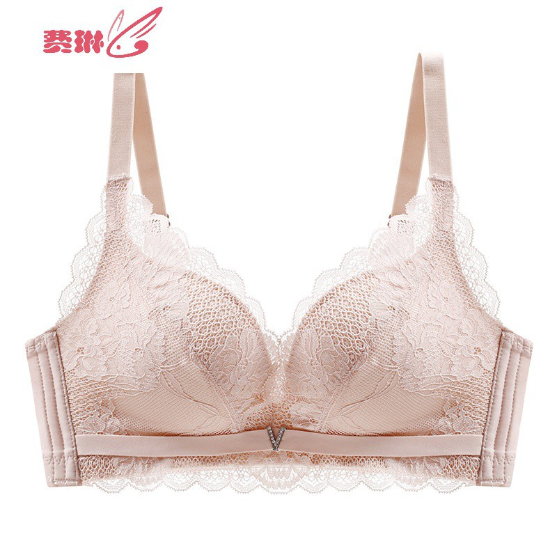 不空杯小胸平胸聚拢文胸套装无钢圈性感内衣上托胸罩中厚柔软女款 费琳胸罩