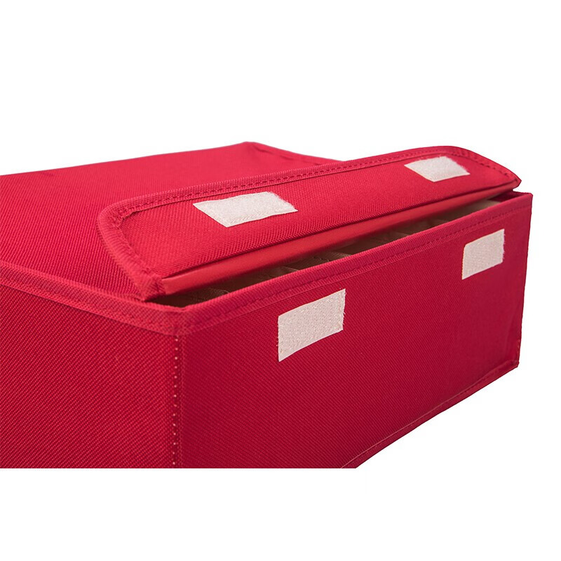 安巢家居(ANCHOW)内衣收纳盒内裤袜子收藏储物分层家用卧室衣柜文胸布艺整理箱AJ288收纳盒6格红色高清大图