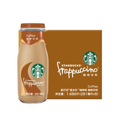 【苏宁超市】starbucks/星巴克星冰乐咖啡味咖啡饮料281ml*6瓶