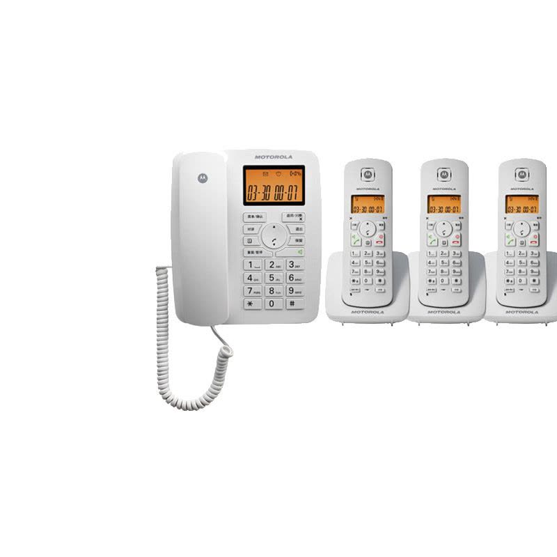 摩托罗拉C4200C 数字无绳电话机 C4203C子母机一拖三 (白色)图片