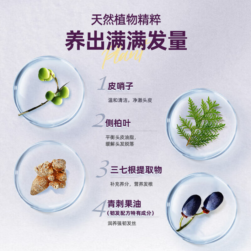 云南白药养元青女士洗发水防脱控油强韧固发防脱蓬松洗头膏洗发露500ml高清大图