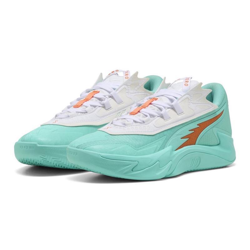 彪马(Puma)女士篮球鞋LaFrance系列银色光泽皮革滑板风格运动潮鞋