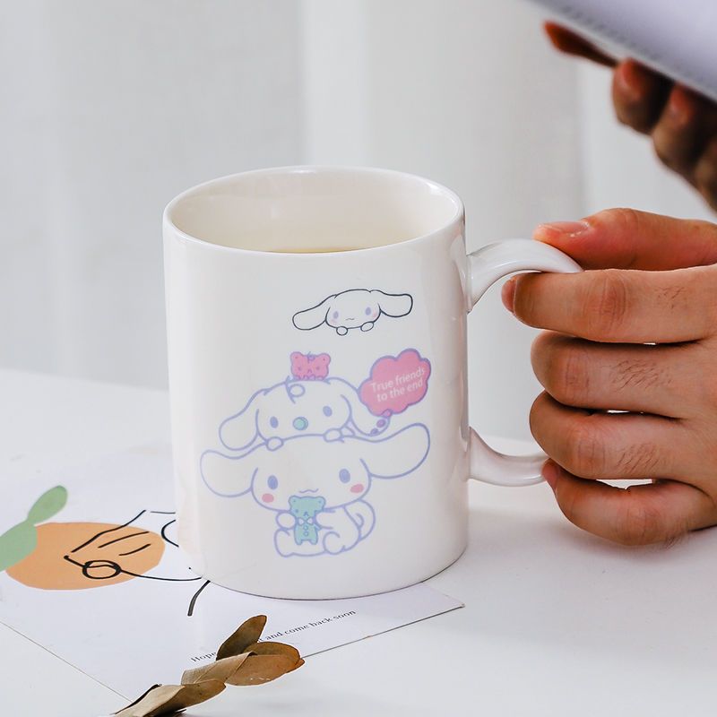 星之卡比陶瓷杯玉桂狗水杯卡通可爱女学生带盖杯子创意夏天奶茶杯