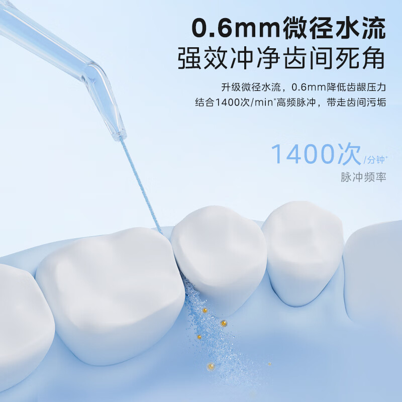 美的(Midea)伸缩便携式冲牙器180ml香芋粉 CS3高清大图