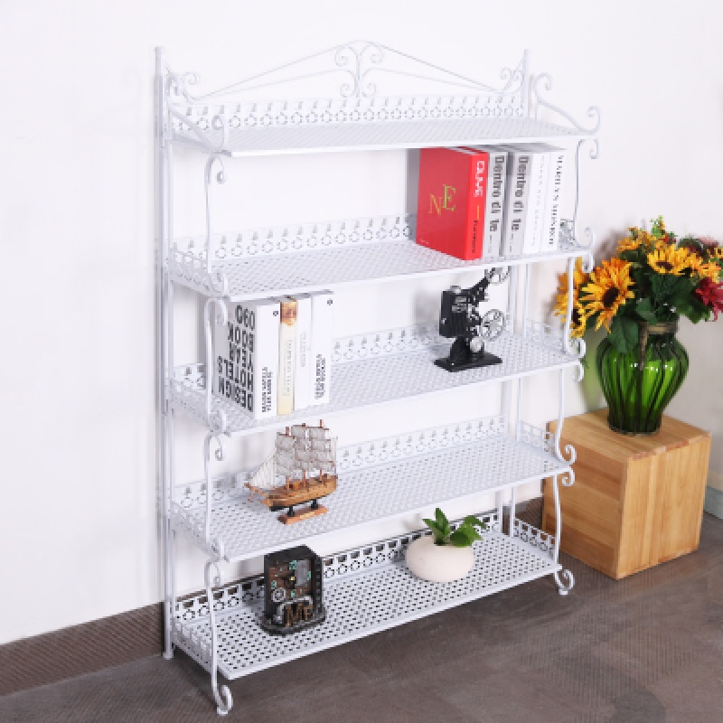 客厅落地式置物架铁艺多层鞋架花架书架创意架收纳箱子