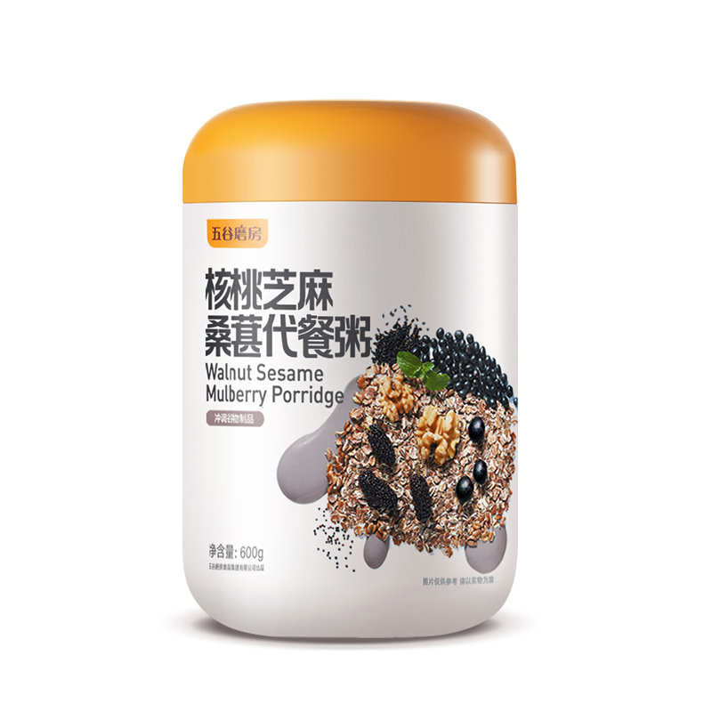 五谷磨房高纤核桃黑芝麻桑葚代餐粥高钙营养代餐粉懒人早餐速食高清大图