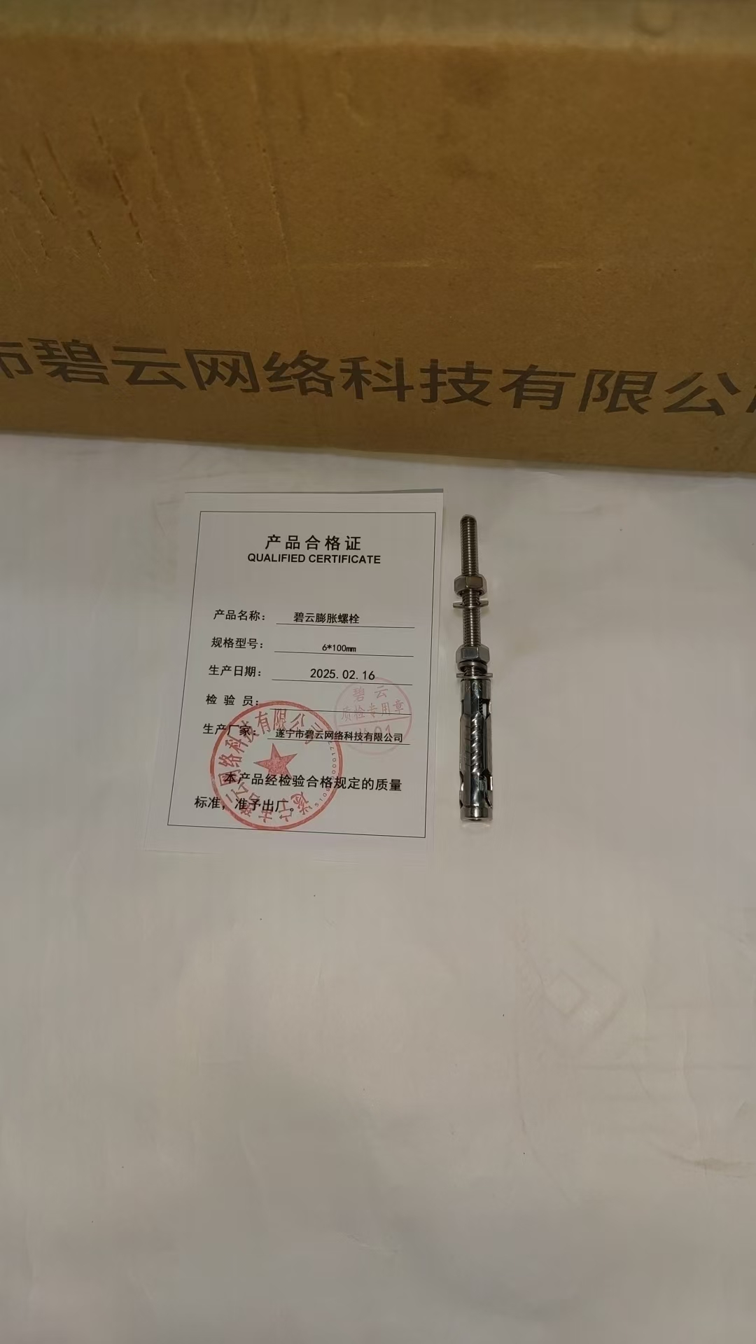 碧云 膨胀螺栓 6*100mm 个
