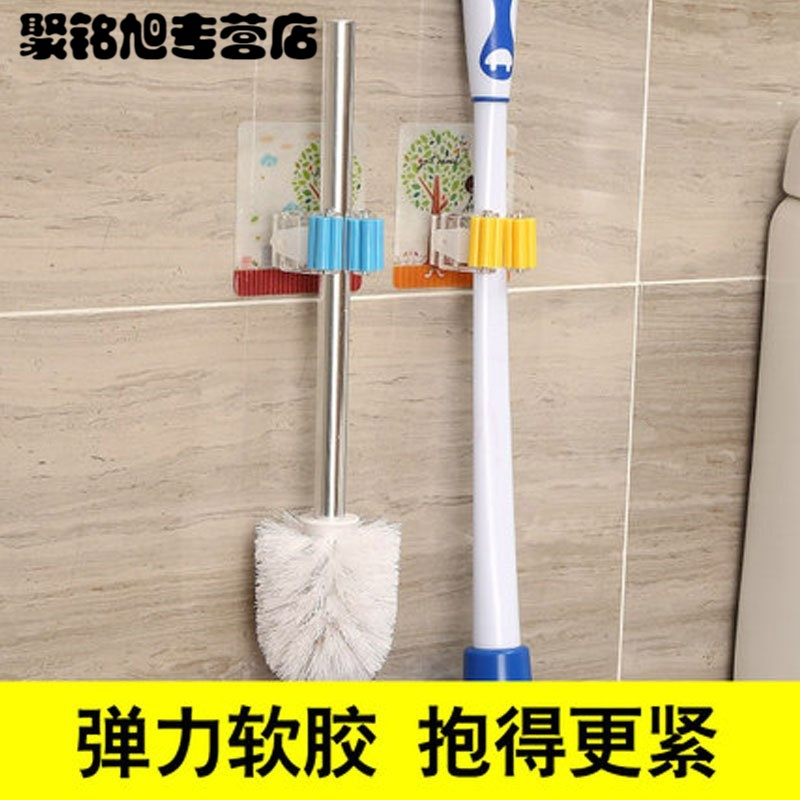 免打孔拖把架子卫生间拖把夹强力无痕吸盘扫把架挂钩卡座壁挂挂架装建材及五金家装主材厨卫五金挂件挂衣钩
