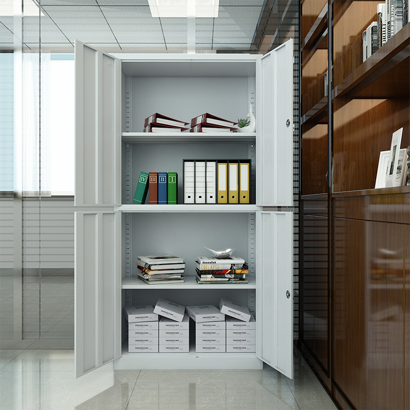 臻远ZY5062297 钢制厚板通双节文件柜 85*39*180cm(单位:台)灰白色高清大图