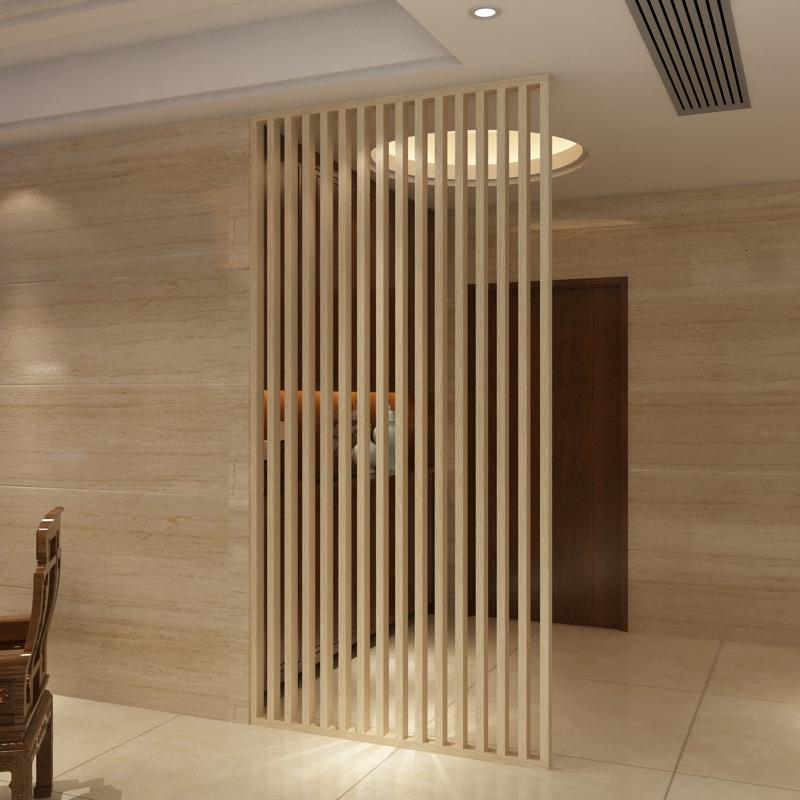新中式玄关隔断实木屏风 栅栏装饰客厅茶楼酒店 现代简约座屏定制 白蜡木宽120cm*高240cm顶天立地 整装高清大图