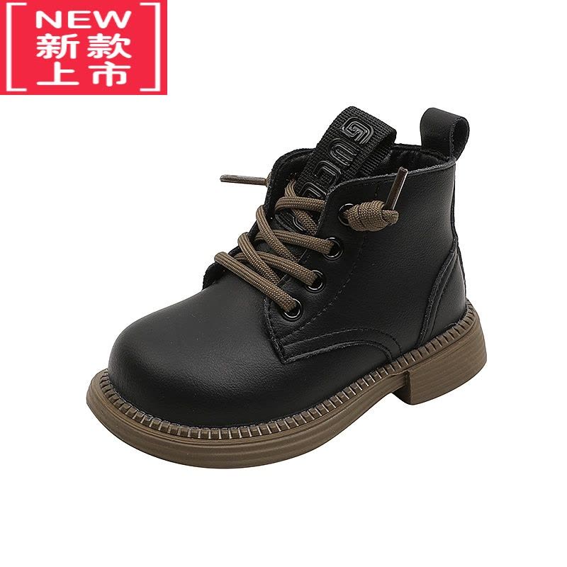 可莉允儿童马丁靴2022春秋新款女童靴子英伦走秀短靴男童软底宝宝单皮靴图片