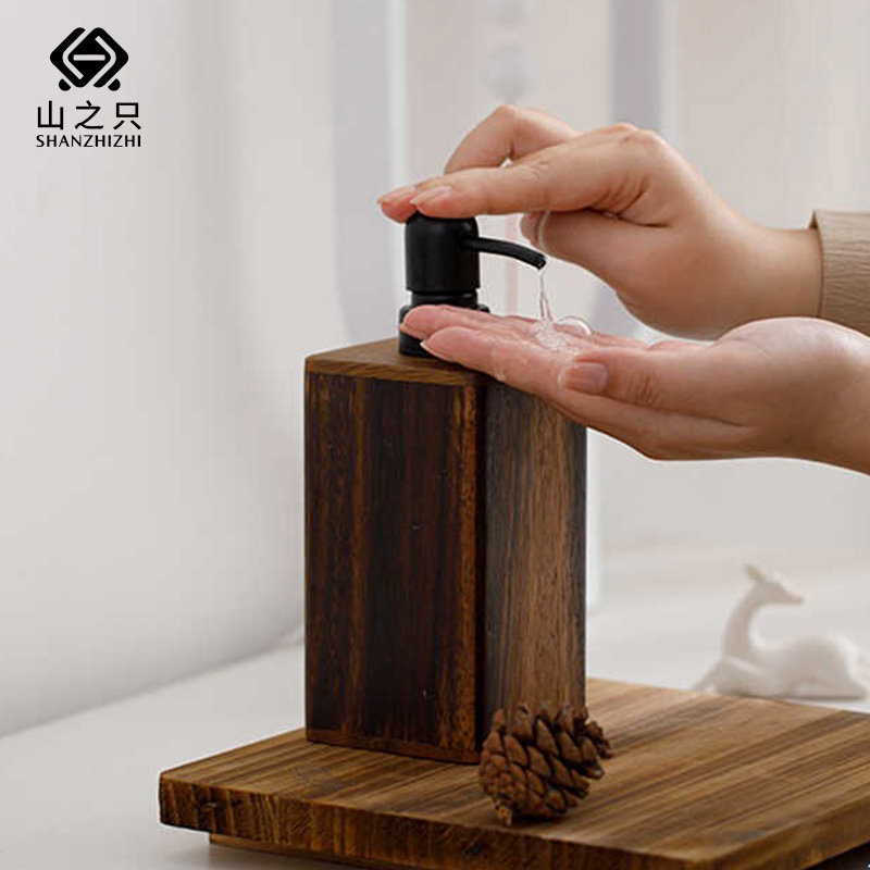 山之只 方形胡桃木分装瓶空瓶 400ml 个高清大图