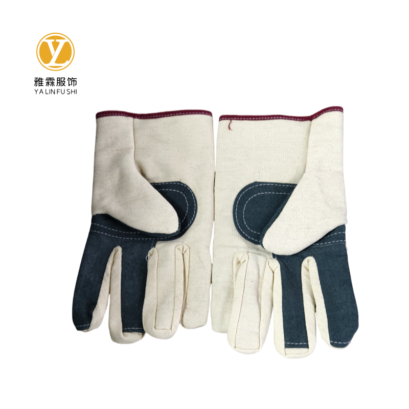 雅霖服 斜纹帆布拼接人造皮手套YLF-ST060302 双高清大图