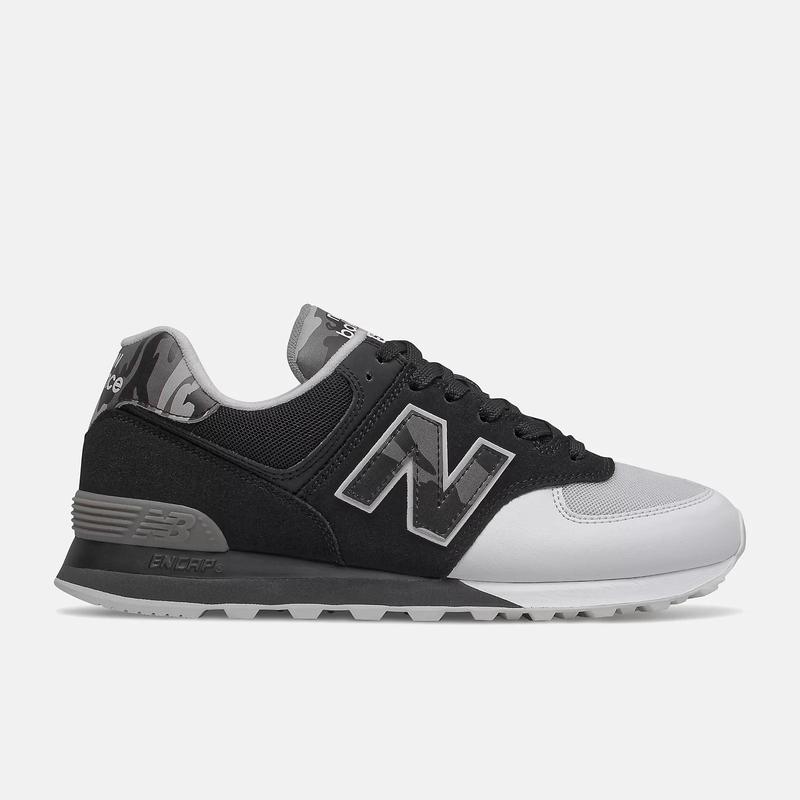 新百伦New Balance 574系列男款时尚潮流百搭耐磨缓震低帮运动休闲鞋跑步鞋 Black_with_White US9/标准42.5