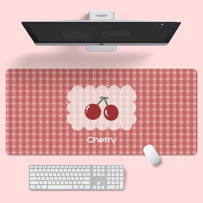 原创可爱鼠标垫超大创意INS潮大号游戏电脑女键盘办公男长桌垫 KE款-樱桃 26x21cm*3mm(长x宽*厚)
