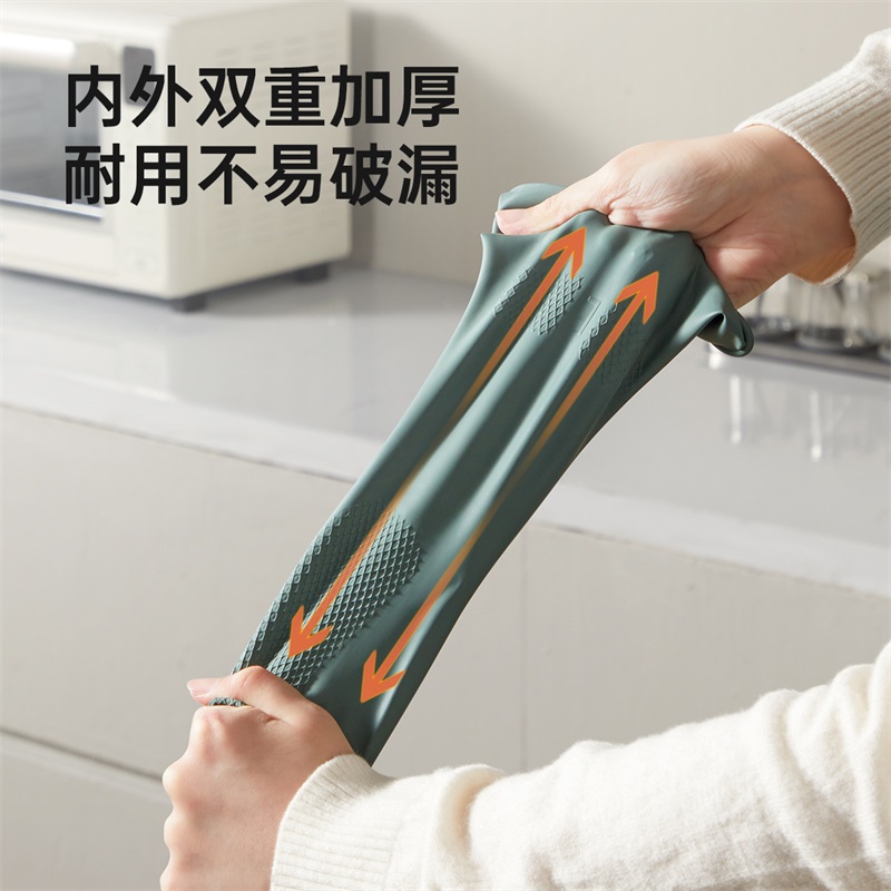 特厚乳胶防滑手套墨绿色高清大图