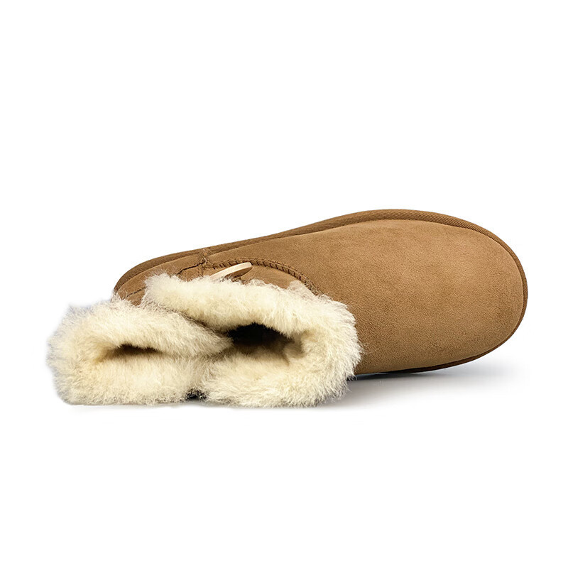 七梭 女士木扣低帮雪地靴