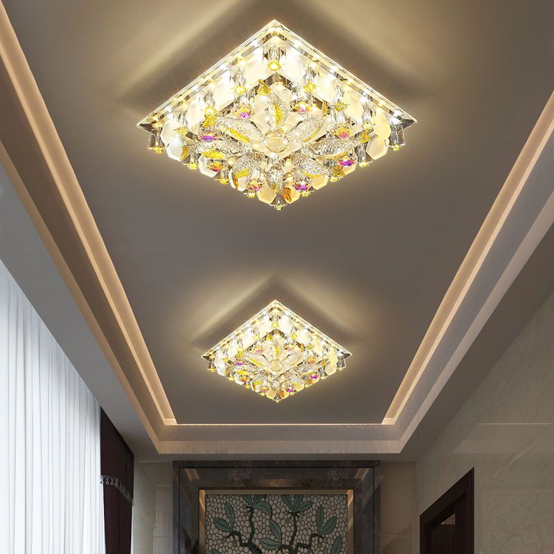 12瓦白光直径18厘米暗装要开孔led水晶过道灯客厅餐厅玄关筒灯卧室