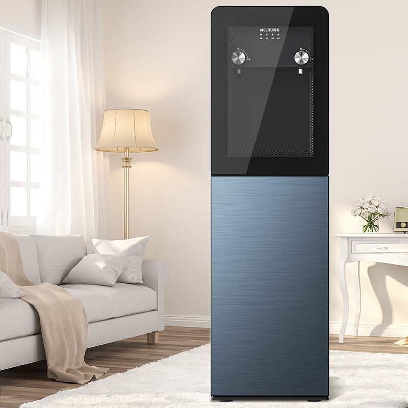 美菱meling立式家用饮水机全自动下置水桶快速加热温热两用myl138星河