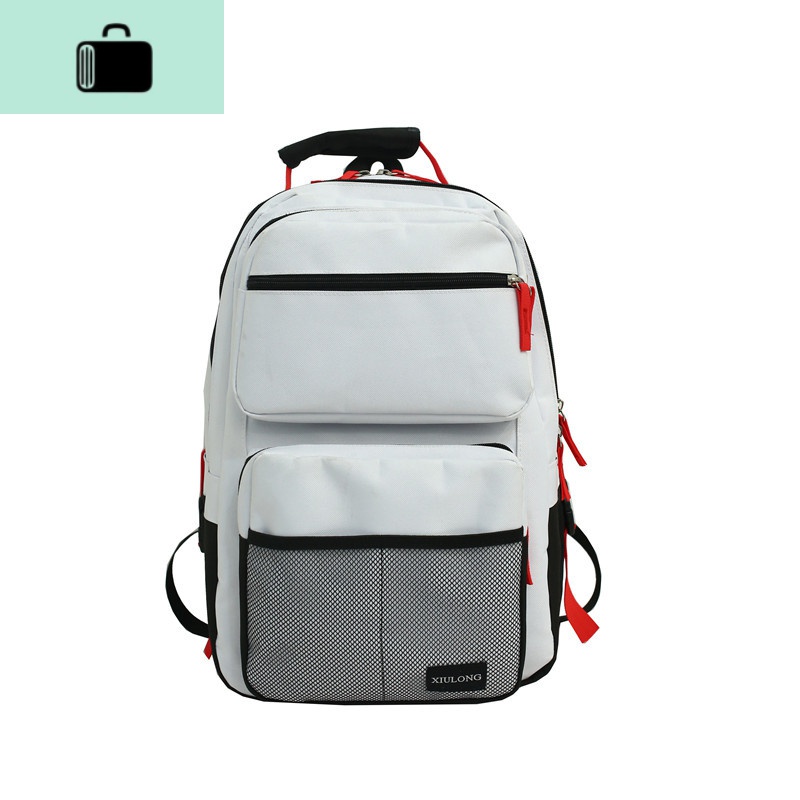 书包男高中学生休闲双肩包大容量个性时尚街头潮流韩版港风女背包NEWLAKE高清大图