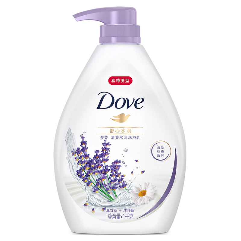 多芬(Dove) 沐浴乳 舒心水润1KG+深层营润300g[联合利华]