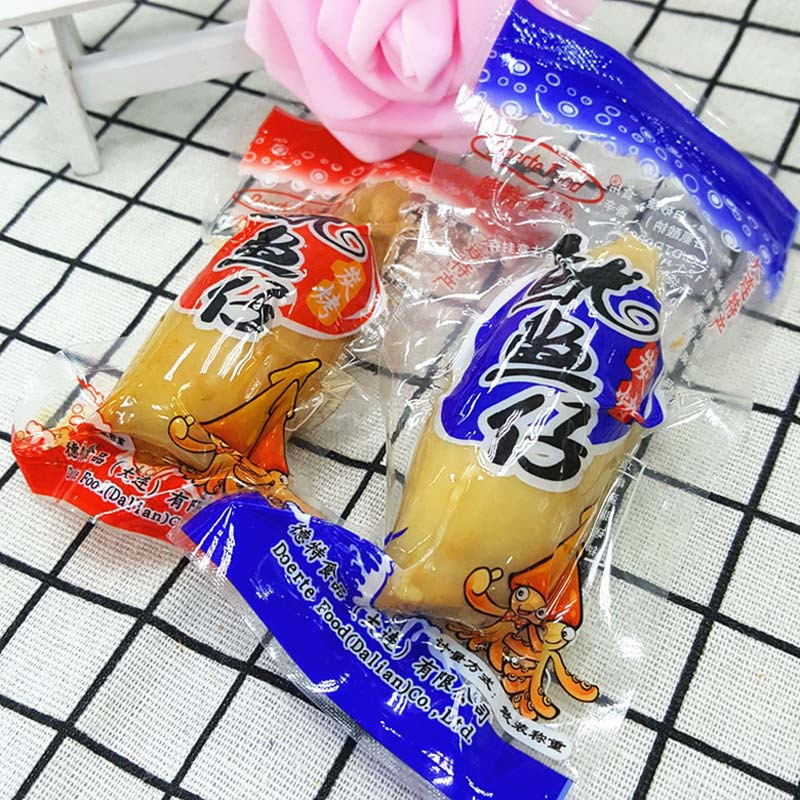 德特大连特产炭烧鱿鱼仔香辣2种口味休闲即食小海鲜500克