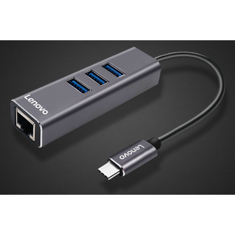 联想 C615Type-C扩展坞 USB-C转VGA转换器黑色/灰色/银色