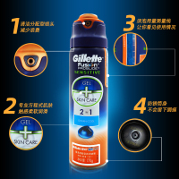 GILLETTE吉列锋隐致顺剃须啫喱男士须膏泡沫刮胡泡 二合一海洋清新型170g